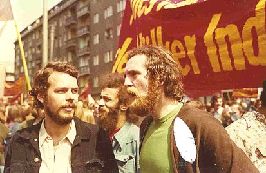 Jochen 1973 or 1974 together with his best study friend, named also Jochen, at a 'Demo' in front of 'Schneberger Rathaus' in Berlin_during the study at FU BERLIN 1972-78_Jochen A. Hbener