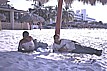 ... after the hard work in Havanna during my task: 'transformation processes in EASTERN EUROPE ... effect on LATIN - AMERICA ... especially on CUBA' ... some days of relaxation at the beach of VARADERO in CUBA; here: the beach guard, two watchdogs ... 1991