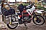 my third AFRICA-motorcycle, brandnew ... BMW R100GS for my fourth big AFRICA-motorcycle-trip: " KENYA to SOUTH AFRICA"_always too much luggage on it_ here in ZAMBIA, close to the dangerous border to MOZAMBIQUE_ winter 1990-91_Jochen A. Hübener