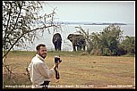 1992_RUANDA_motorcycle-world-traveller Jochen A. Hübener at Lake Akagera, watching elefants_after this picture Jochen's friend Andrè left him back_he said it was a joke