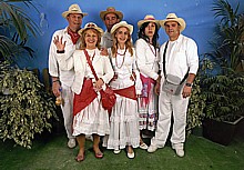 'Fiesta de los Indianos', in 'Sta. Cruz de la Palma' 2009; hier mit Jochen und Conchita, Jorge I und Maite, Maeva und Jorge II