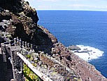 steil abschüssiger Weg zur 'Playa Nogales', nordöstlich von 'Puntallana' im Osten der isla bonita 'La Palma'