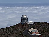 Ein Teil des 'Observatorio Astrofísico', einer der bedeutendsten astronomischen Forschungsstationen der Welt, am Hang des 'Roque de los Muchachos'