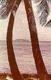 kleines Robinson-Inselchen gegenüber der paradiesischen  Karibik-Insel San Andrés, vor Nicaragua gelegen, zu Kolumbien gehörend_1975_Jochen A. Hübener