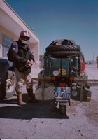 1995_PAKISTAN_Dalbandin_me with my heavy loaded BMWR100GS_my motorcycle-trip around the world_Jochen A. Hbener